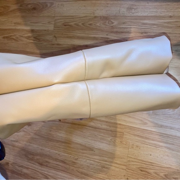 Curved Knot Handle Tan Faux Leather Shoulder Bag Purse by A New Day - Picture 7 of 11